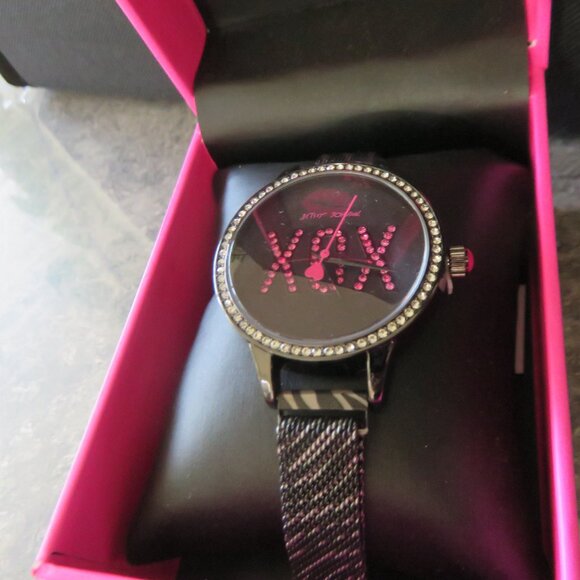 (#033) Betsey Johnson Glitter XOX w/ Rhinestone Women\'s Watch main image 7